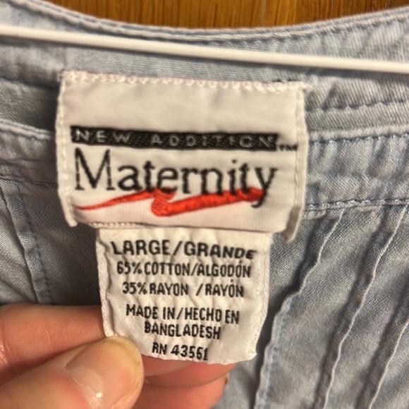 New Addition maternity light blue size large top - Picture 3 of 3
